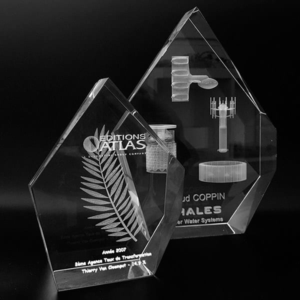 trophee personnalisable verre